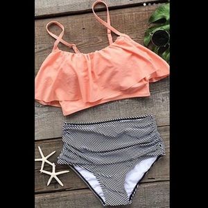 High waisted two piece swimsuit
